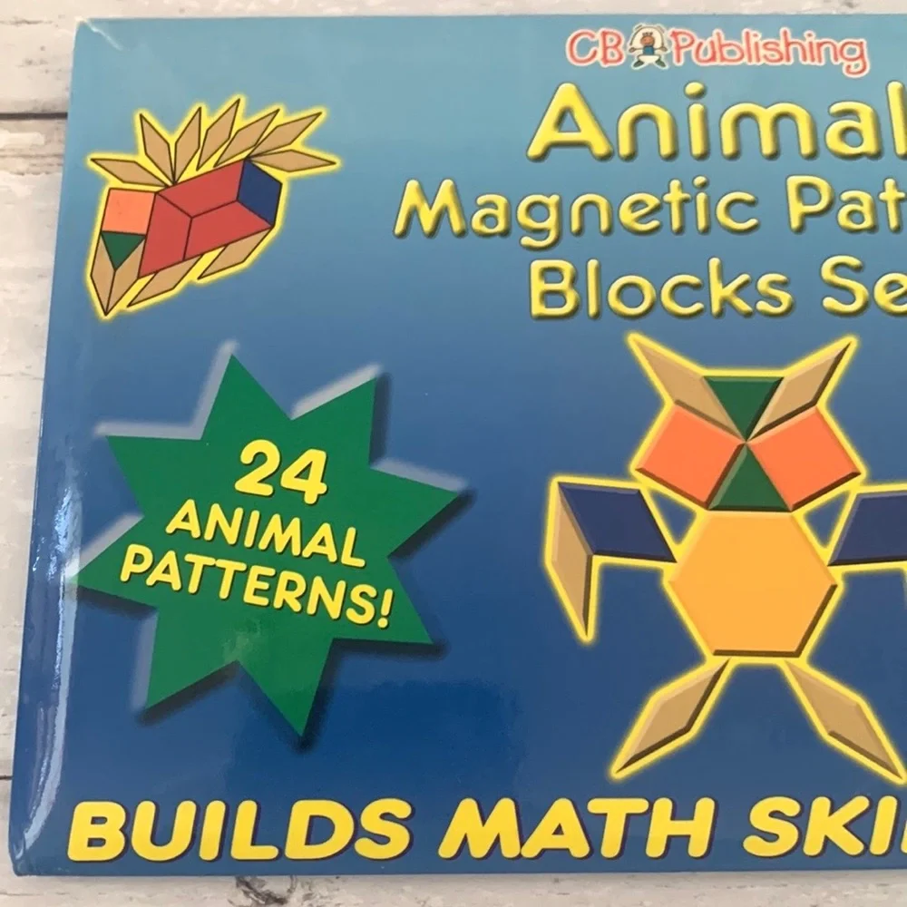 Animal Magnetic Pattern Blocks Set Kids Educational Toys Puzzle NEW